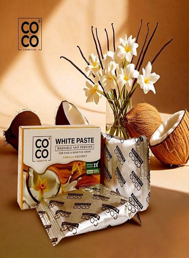 كوكو معجون شمع أبيض برائحة زهر جوز الهند والفانيليا لإزالة شعر الجسم والوجه 100 غرام - Image 4